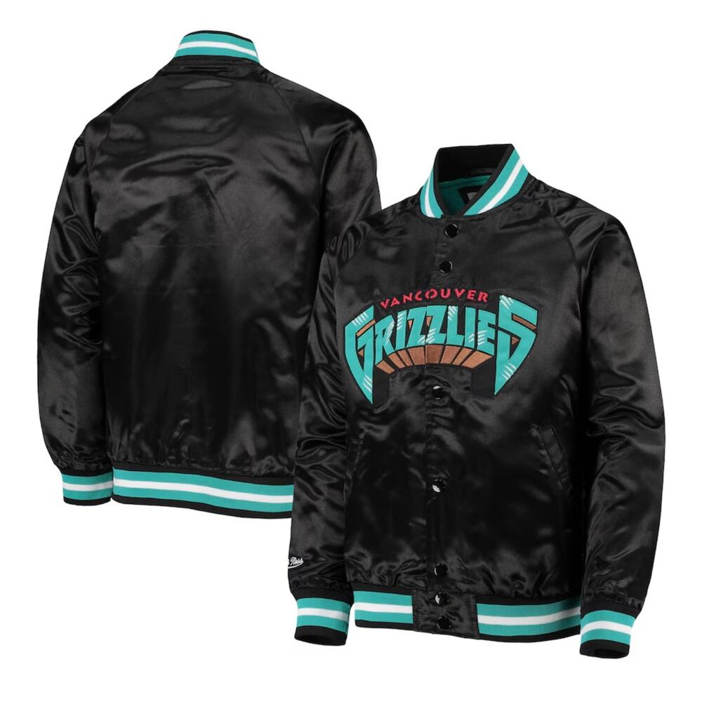 Youth Mitchell & Ness Black Vancouver Grizzlies Hardwood Classics Jacket 10/12